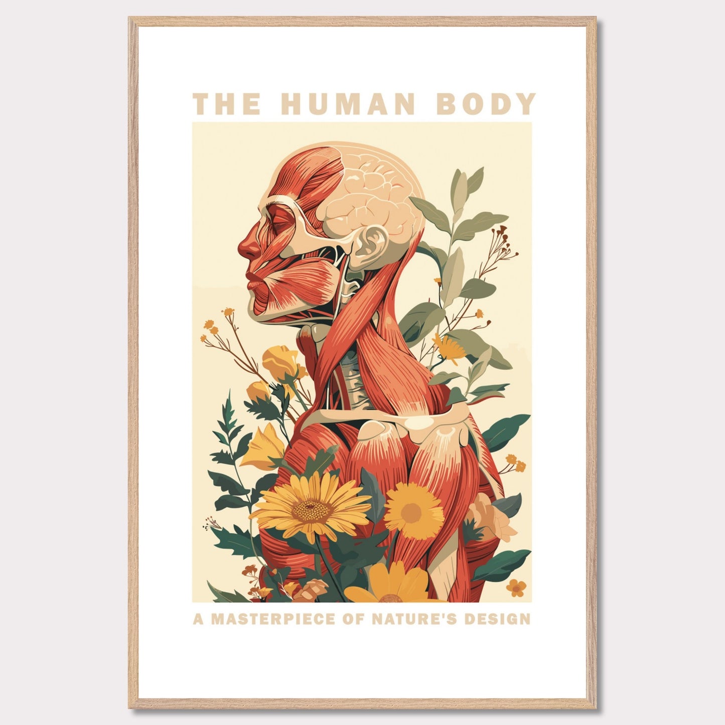 Human Design - Poster with a wooden frame