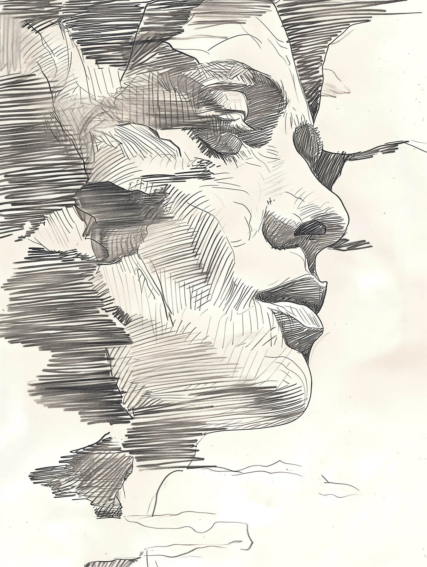 Pencil portrait of a man Poster