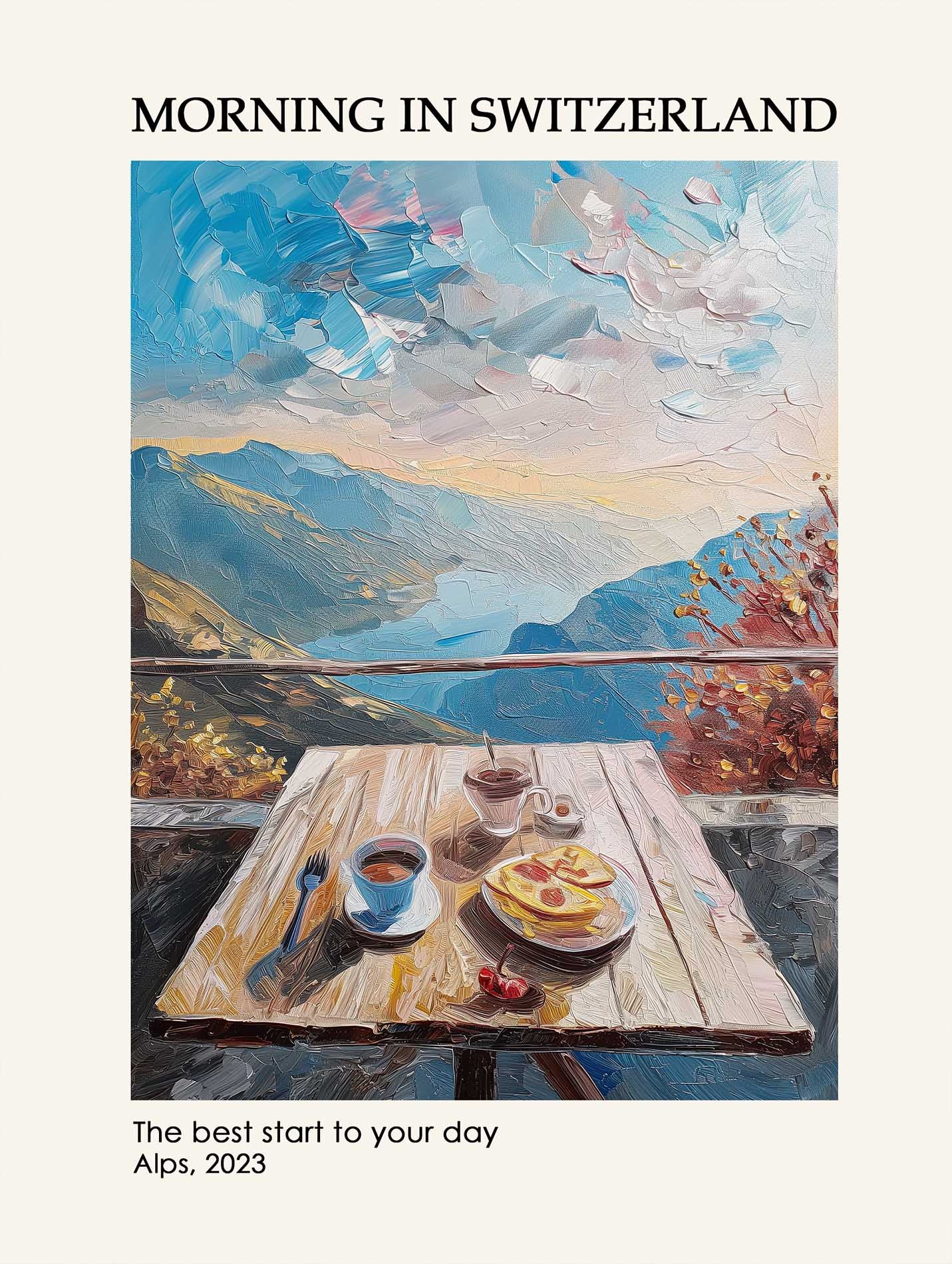 Breakfast in Switzerland Poster - ArtDarts poster