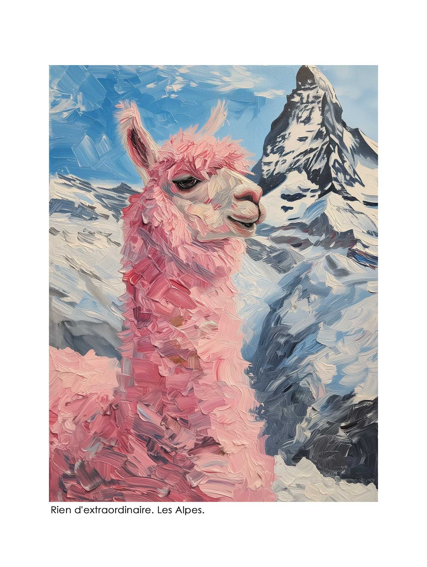 Pink Lama near the Matterhorn - ArtDarts poster