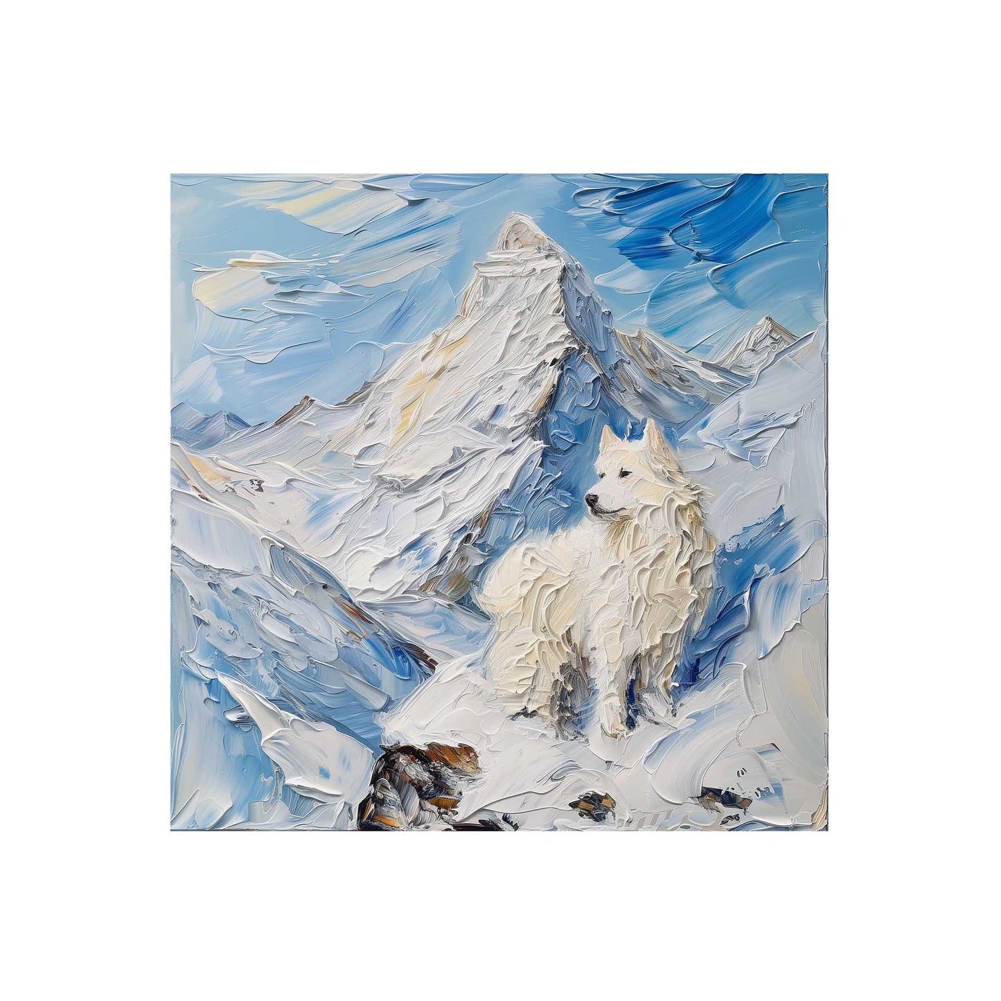 Samoyed in the Alps Poster - ArtDarts poster