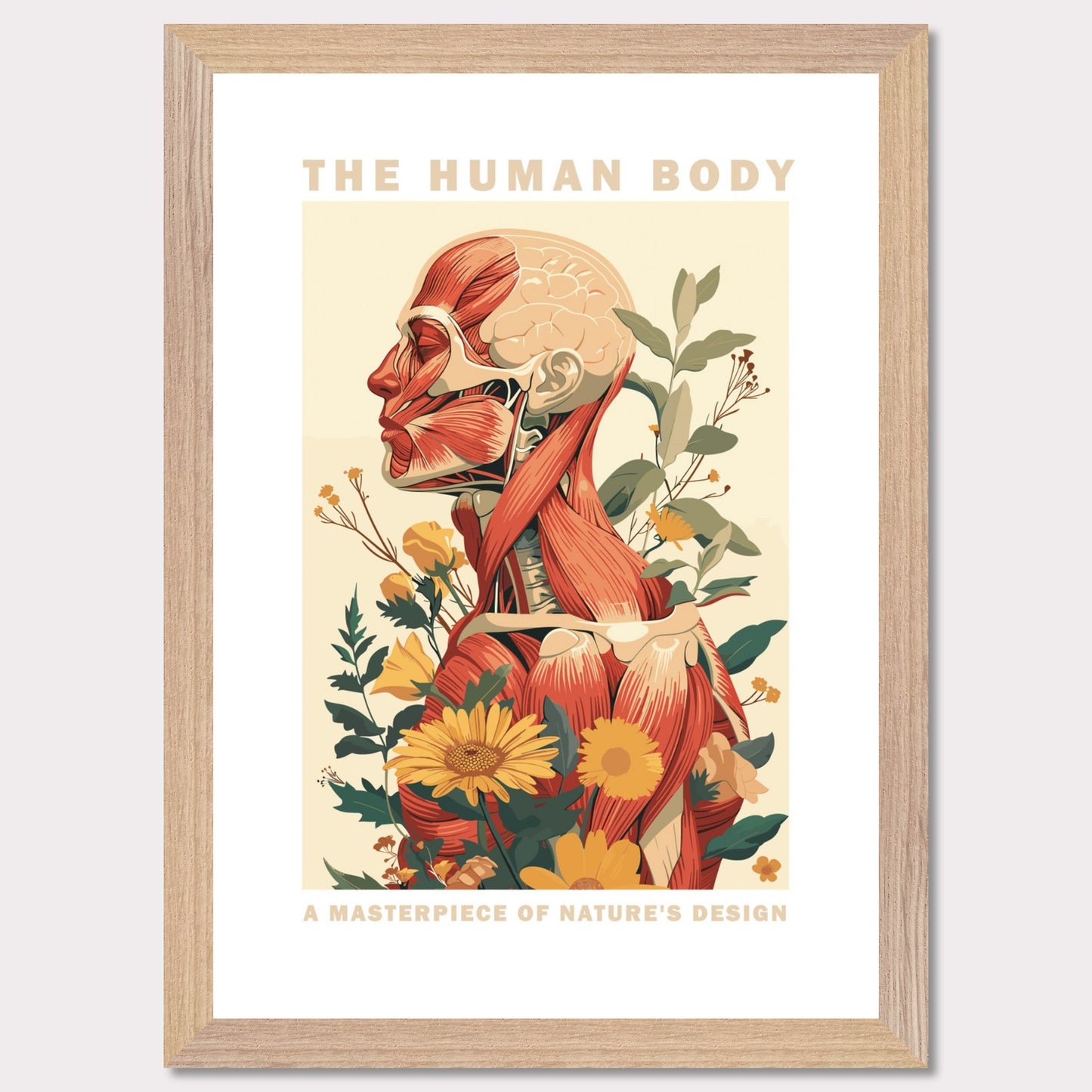 Human Design - Poster with a wooden frame