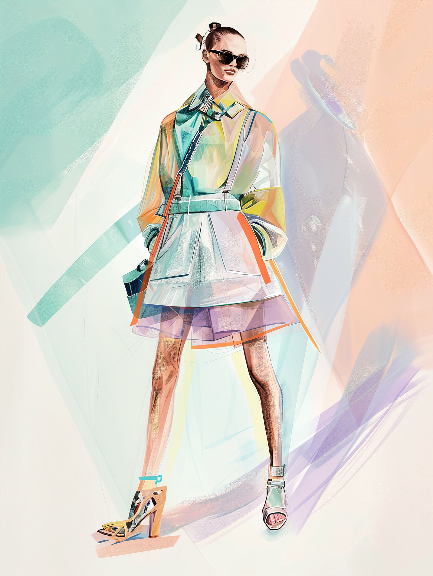 Girl in pastel colors 90s fashion Poster - ArtDarts poster