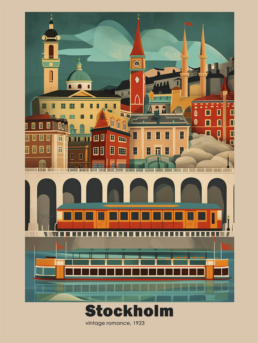 Vintage Stockholm Poster - ArtDarts poster