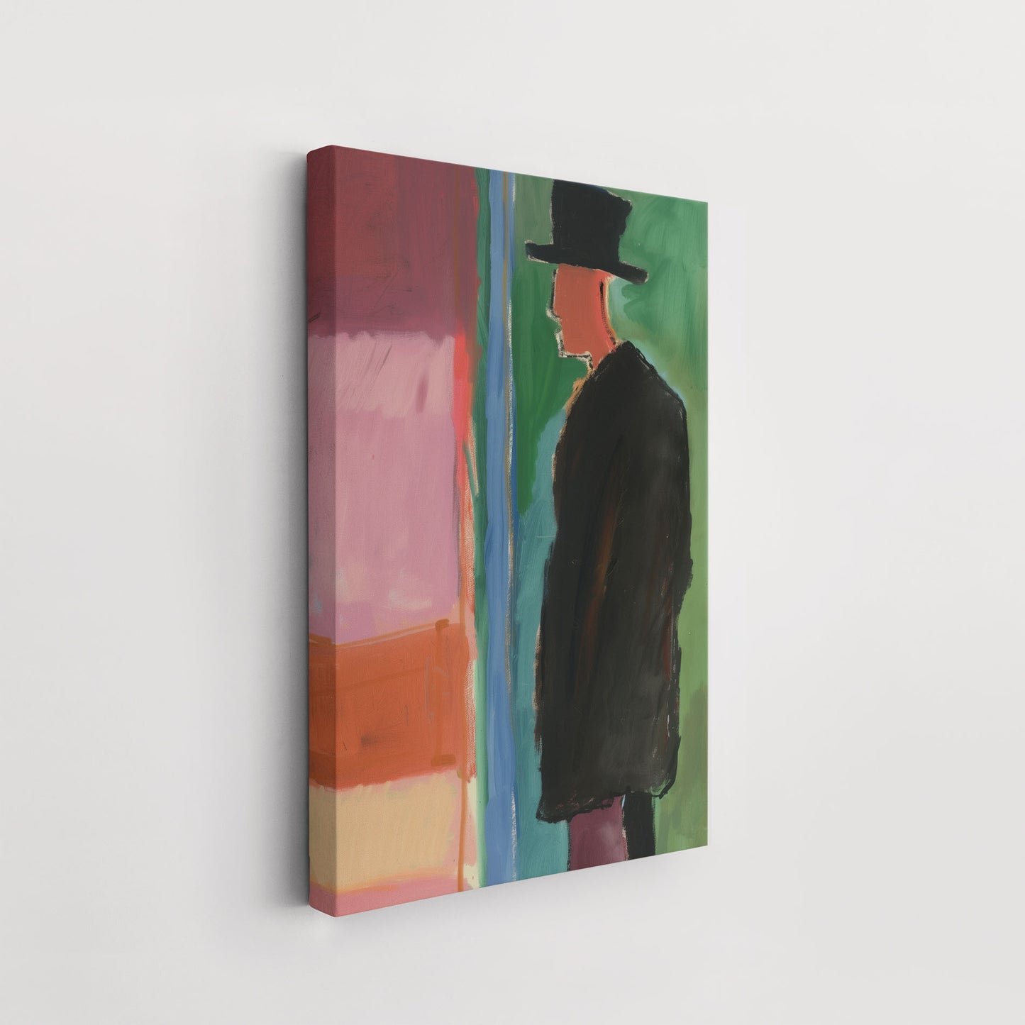 A man in a classic drawn with pastels in the style of Matisse - Canvas.