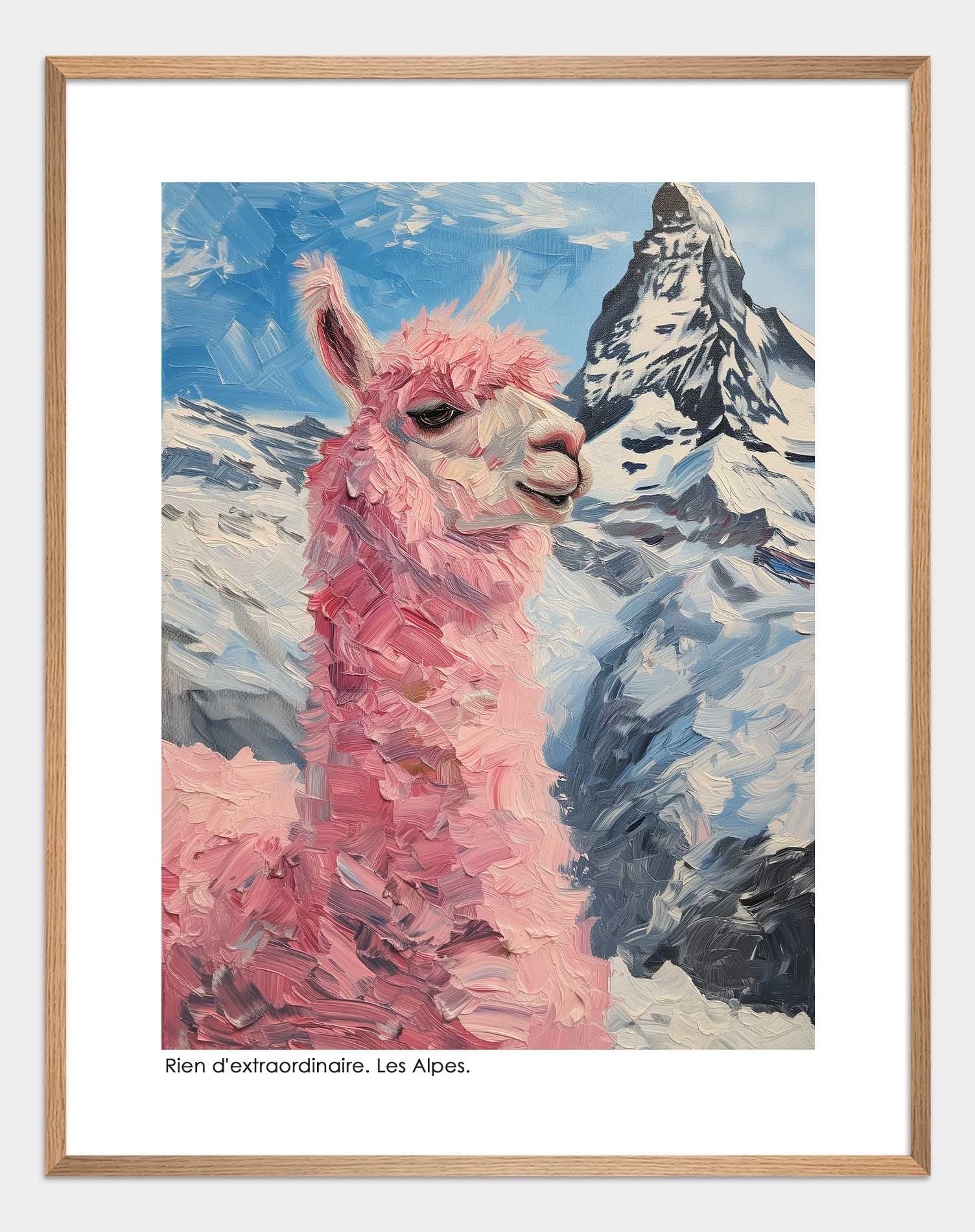 Pink Lama near the Matterhorn - ArtDarts poster