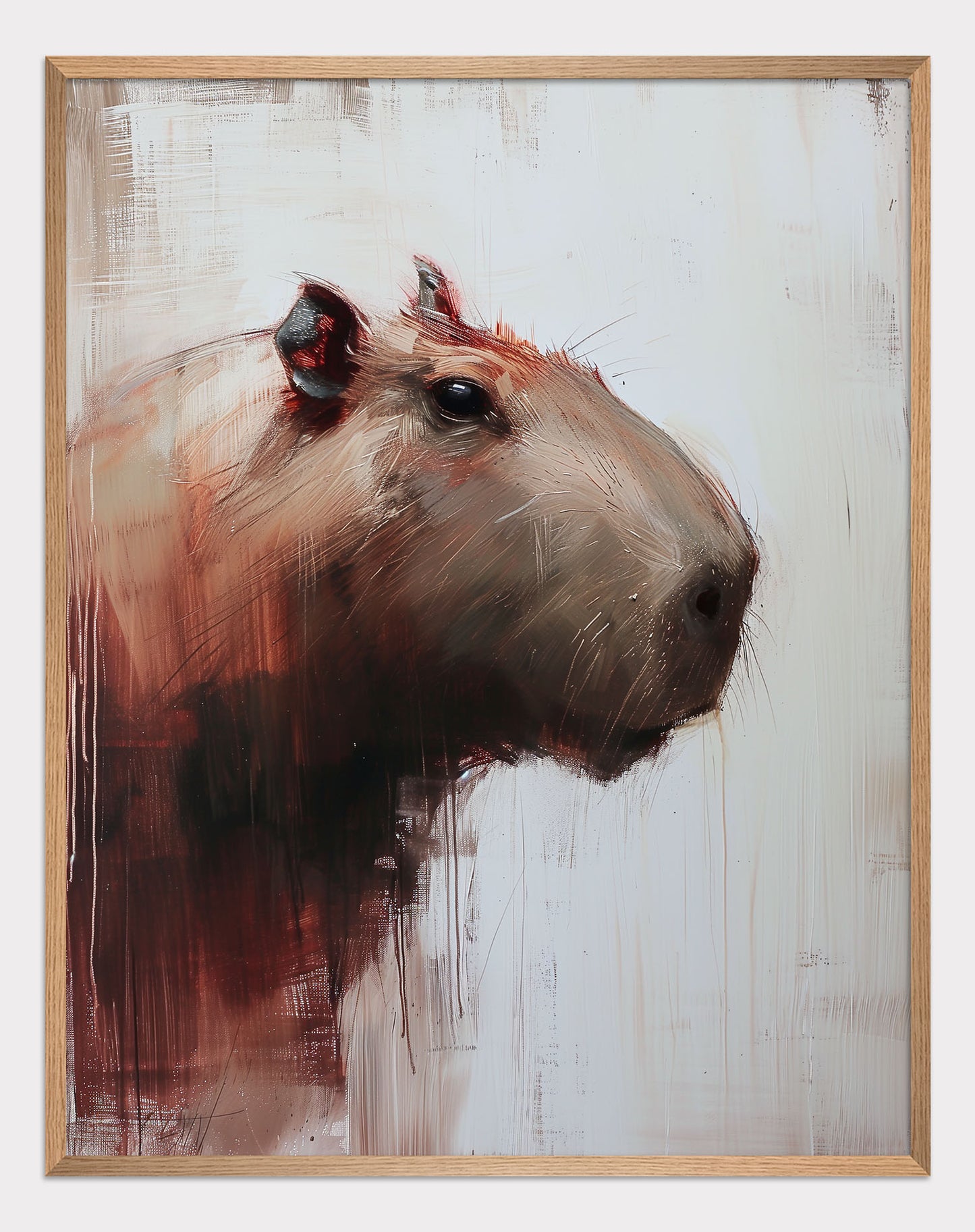 Capybara oil art Poster