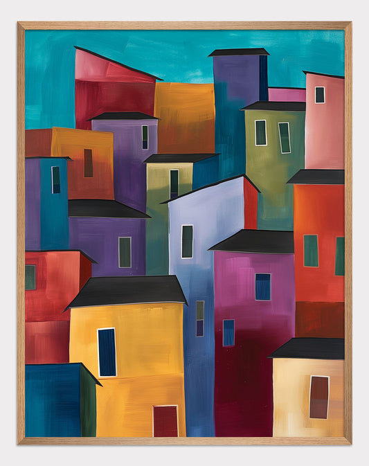 Colorful Houses Poster - ArtDarts poster