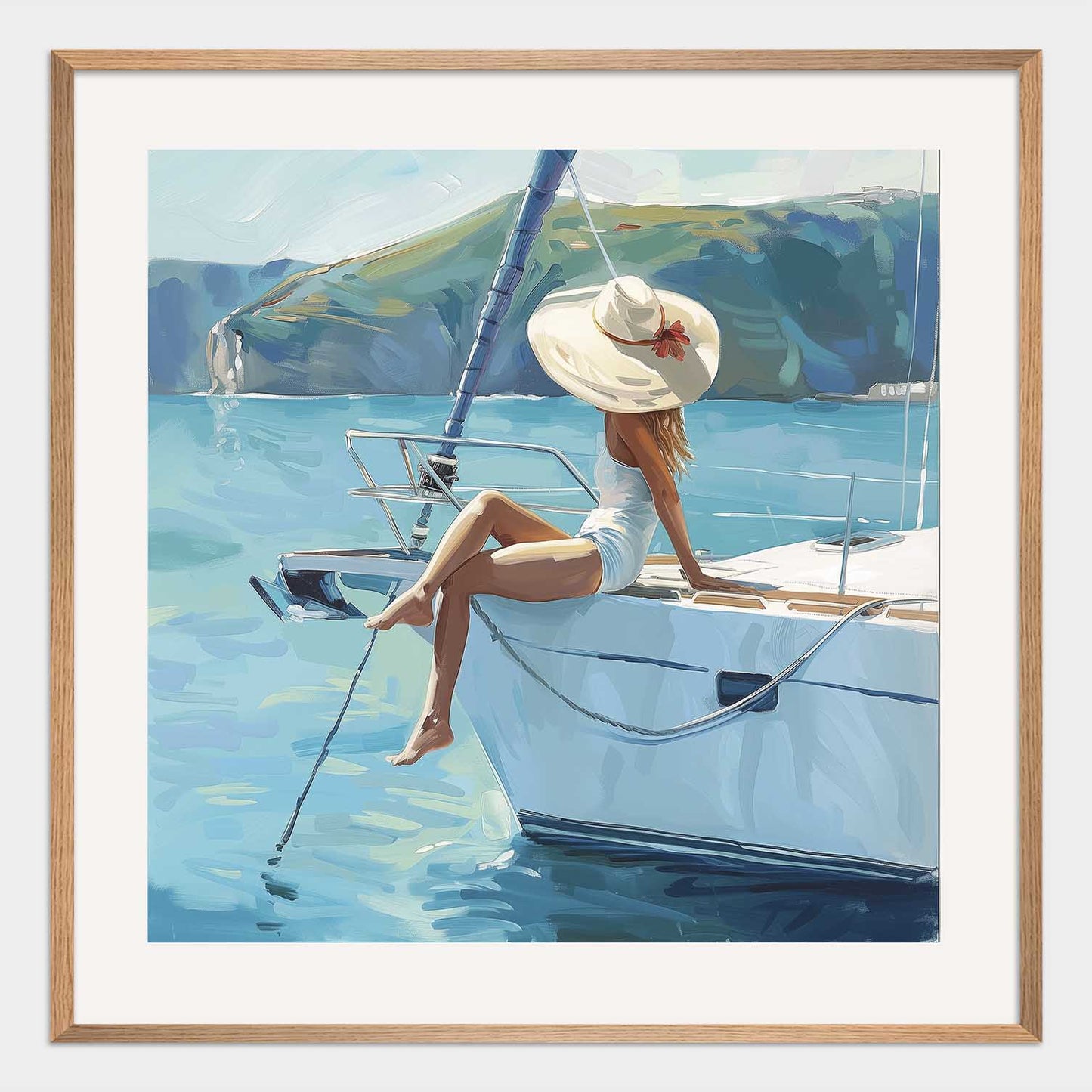 Girl on a yacht Poster - ArtDarts poster