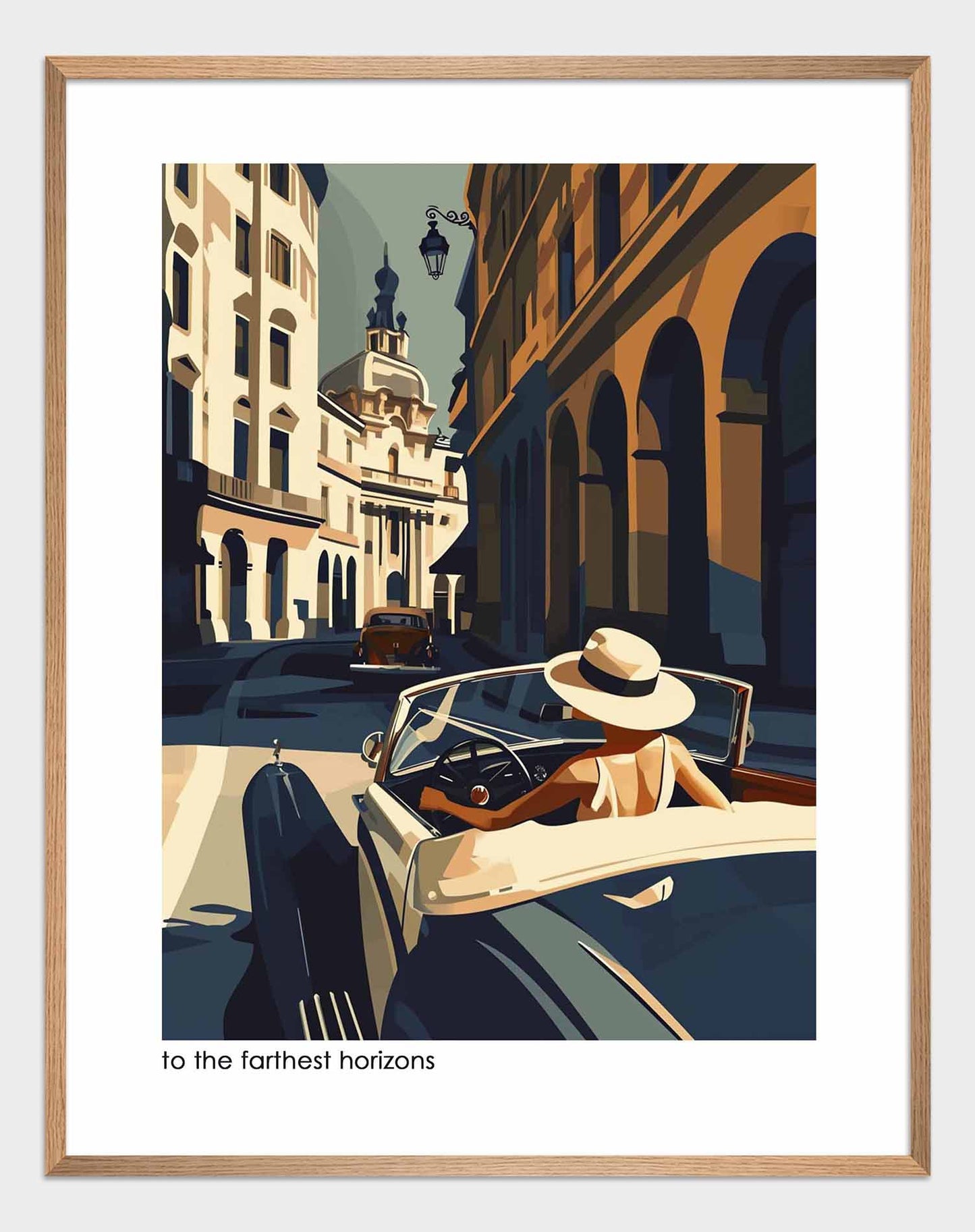 Girl in a convertible vintage Poster - ArtDarts poster