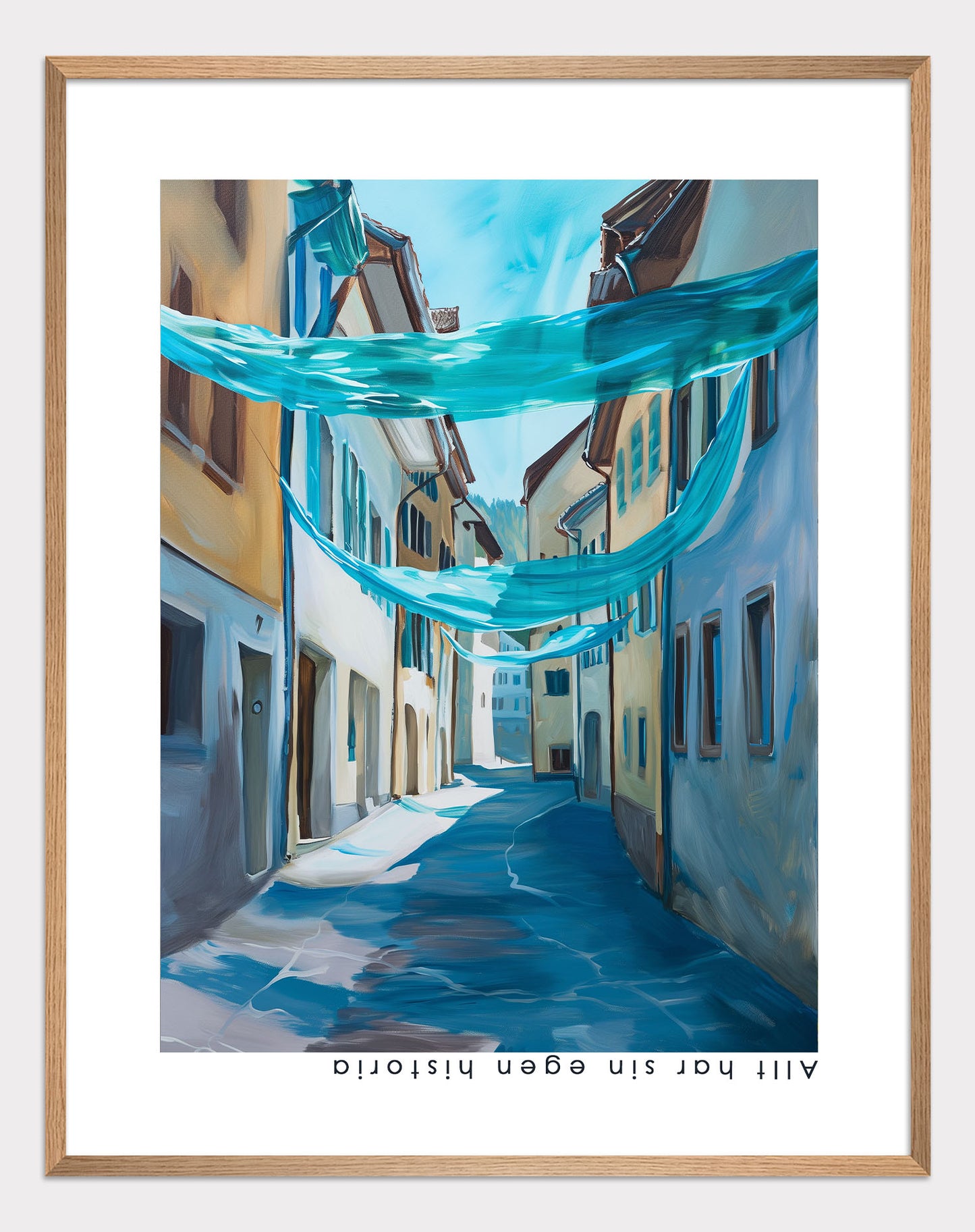 Blue canvases on the street Poster - ArtDarts poster