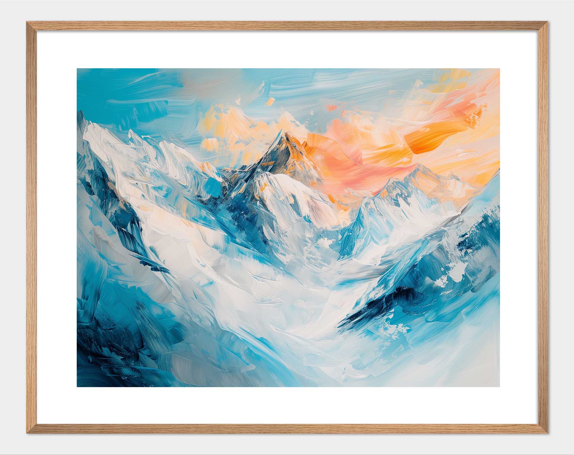 Mountain peaks at dawn Poster - ArtDarts poster