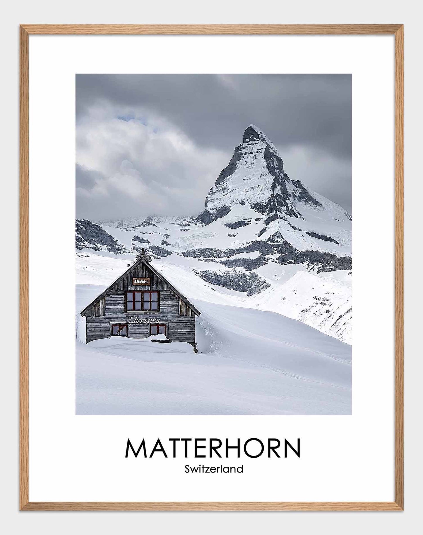 Winter House on Mount Matterhorn Poster - ArtDarts poster