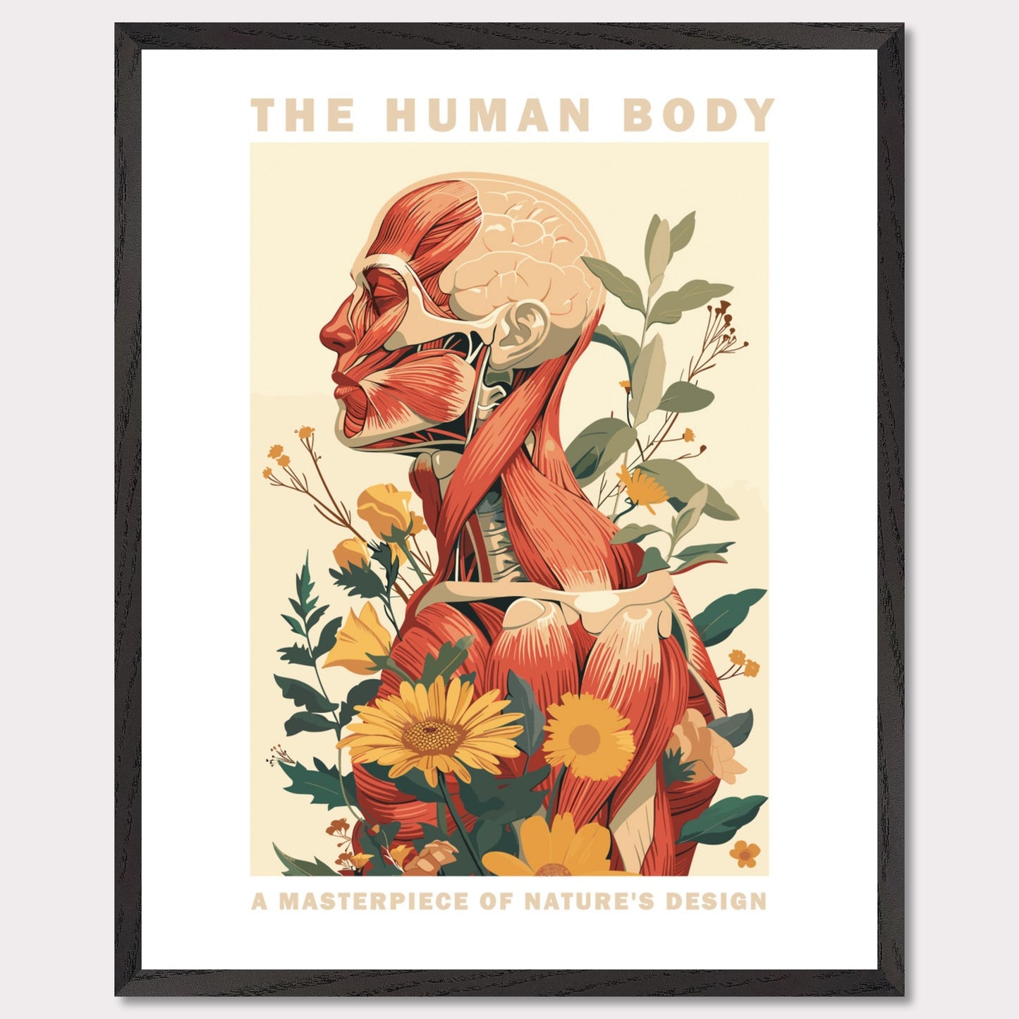 Human Design - Poster with a wooden frame