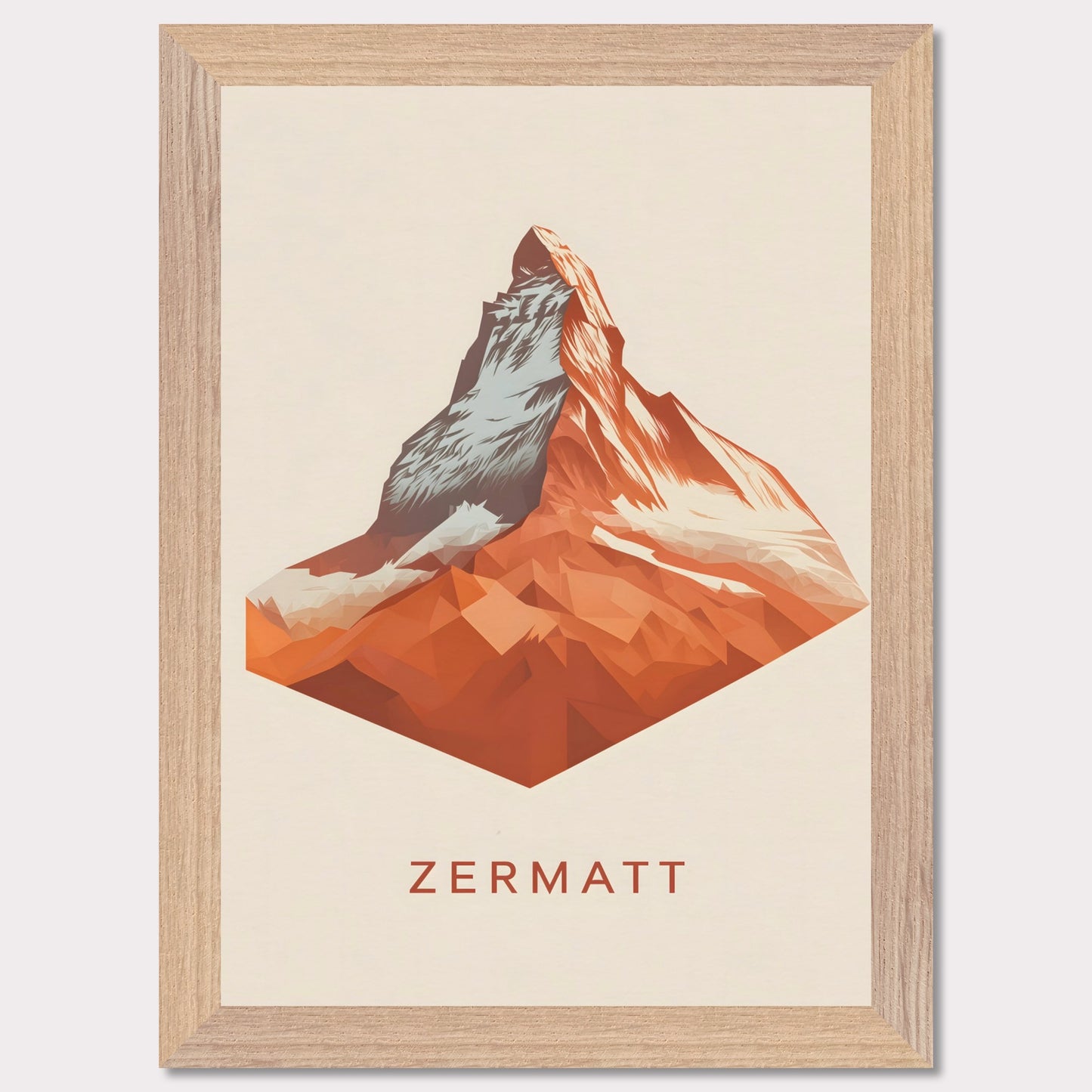 It is a bold, minimalist depiction of the legendary Matterhorn. The sharp, geometric design enhances the mountain’s striking silhouette, making it a powerful statement piece.